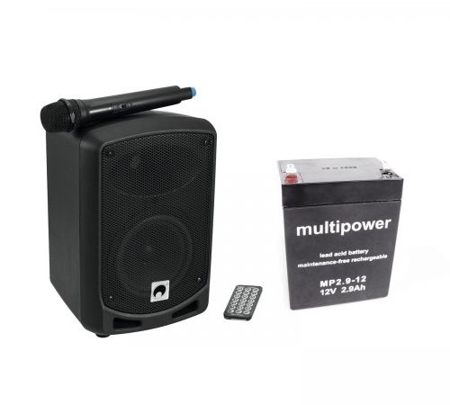 Set WAMS-065BT + Akku - Batteriebetriebenes PA System  mit Funkmicro