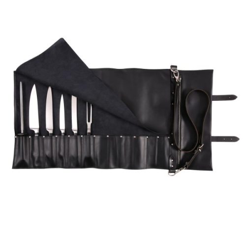 Brickwalls and Barricades "The Kniferoll BLACK" - Echtleder, Handar...