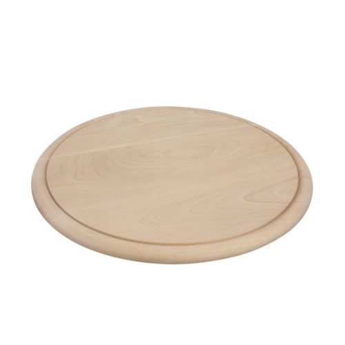 Schinkenteller - Schneidebrett mit Saftrille - rund - D: 28cm - hell