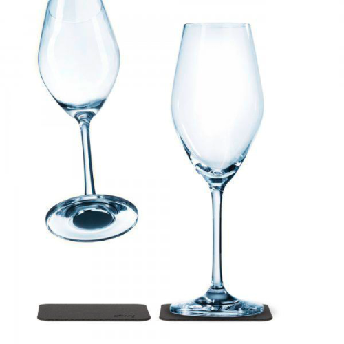 silwy® Magnet-Champagnergläser inkl. Untersetzer 2er Set (200 ml)  - Gläser