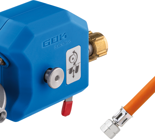 GOK Caramatic SafeDrive 30mbar 1,5 kg/h G.10 POL-WS x RVS10/8 SV - Gasregler & Gasschläuche