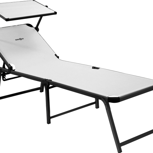 Brunner Marbella High Sonnenliege mit Sonnenschutzdach 198 cm weiß - Liegen