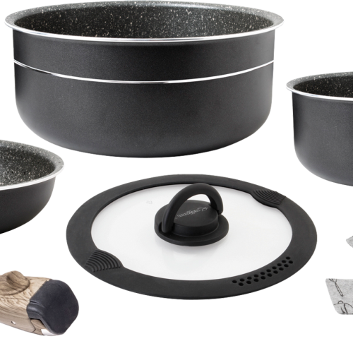 Brunner Pirate Spacemaster Ø 22 Kochset 5-teilig mit 2 Töpfen und 1 Pfanne - Kochgeschirr-Sets
