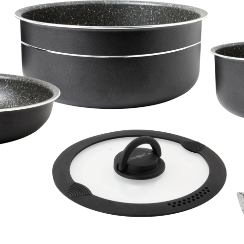 Brunner Pirate Spacemaster Ø 24 Kochset 6-teilig mit 2 Töpfen und 1 Pfanne - Kochgeschirr-Sets