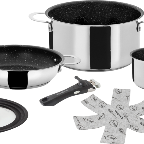 Brunner Academy NG 5 + 1 Kochset 5-teilig mit 2 Töpfen und 1 Pfanne - Kochgeschirr-Sets