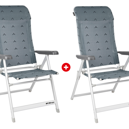 Berger Luxus Klappsessel Set 2 Stück Grau - Klappstühle