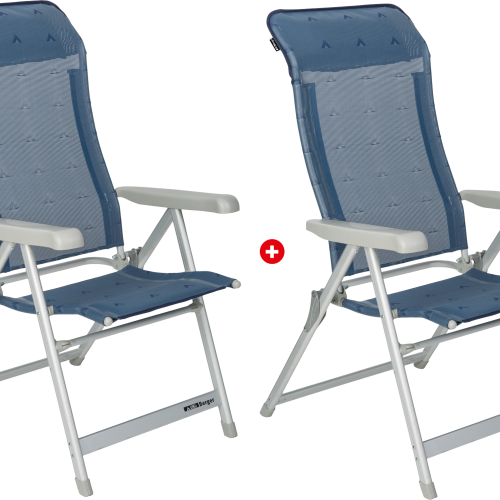 Berger Luxus Klappsessel Set 2 Stück Blau - Klappstühle