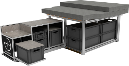 easygoinc. Vanlife-Modul SPORT für Ford Transit Custom L1-L2 - Möbelzubehör