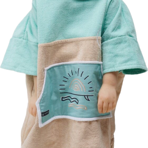 Wave Hawaii Dropsi Baumwolle Velours Kinder Ponchini  hellblau XXS - Kinder T-Shirts & -hemden