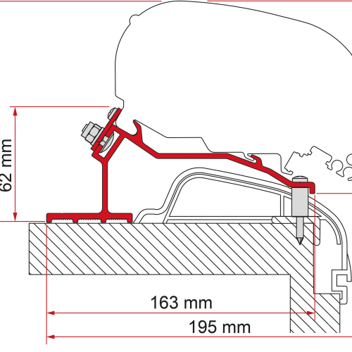 Fiamma Adapter Halterung Kit F65 / F80 für Hobby Premium Ontour  - Markisenadapter