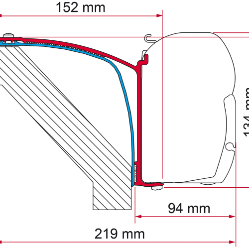 Fiamma Kit Laika Rexosline Ecovip 07 Kreos 09 Markisenadapter für Fiamma F45 - Markisenadapter
