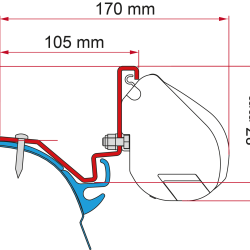 Fiamma Kit VW T6 Kepler Markisenadapter für Fiamma F35 - Markisenadapter