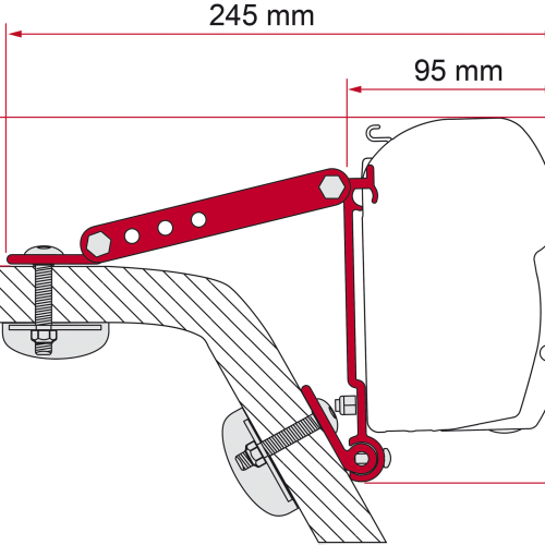 Fiamma Adapter Halterung Kit Wall Adapter F45 / F70  - Markisenadapter