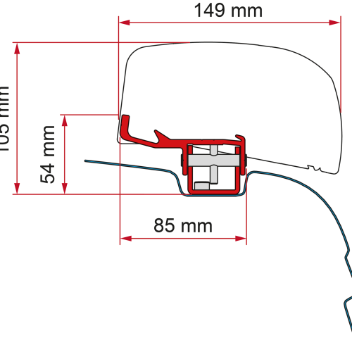 Fiamma Kit VW T5 / T6 RHD Markisenadapter für Fiamma F40van Rechtslenker - Markisenadapter