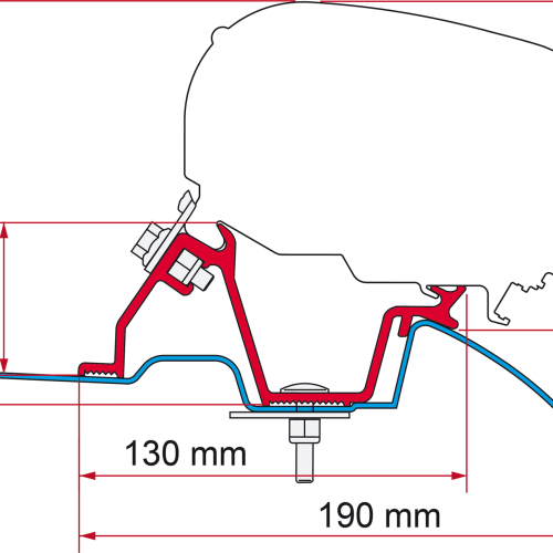 Fiamma Adapter Halterung F65 Eagle 400 für MB Sprinter H2 / VW Crafter - Markisenadapter