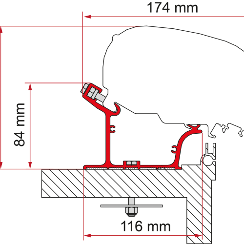 Fiamma Adapter Kit Adria Caravan Halterung Ersatzteil für Markise F80 Kit Adria Caravan - Markisenadapter