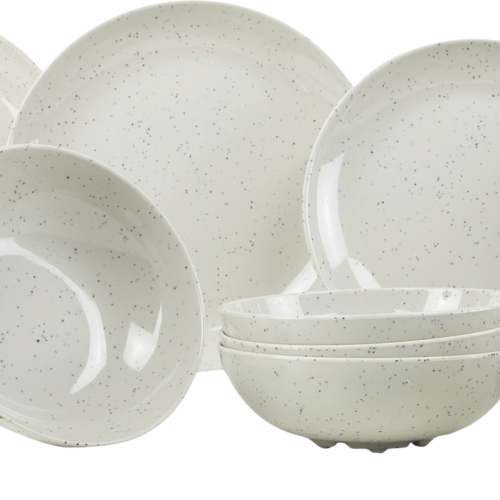 Gimex Solid Line Geschirr Granite beige 16 teilig - Kunststoff und Melamin Geschirr-Sets