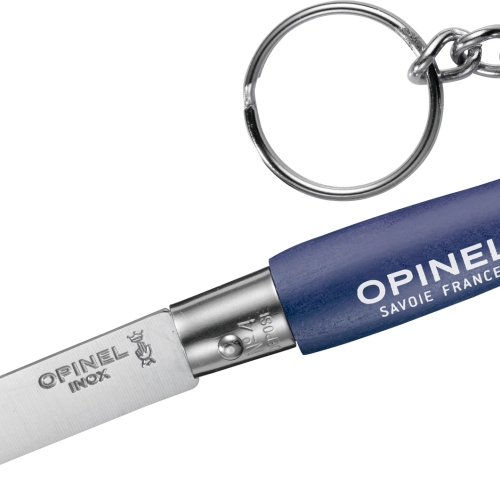 Opinel N°04 Colorama Taschenmesser mit Schlüsselanhänger Klingenlänge 5 cm blau - Campingbesteck