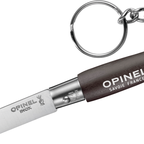 Opinel N°04 Colorama Taschenmesser mit Schlüsselanhänger Klingenlänge 5 cm schwarz - Campingbesteck