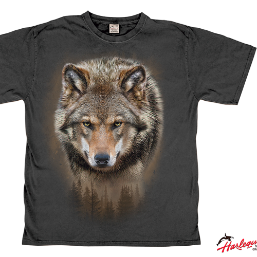 Harlequin Lone Wolf Dark Shadow Herren T-Shirt dunkelgrau S - Herrenshirts, -hemden & -pullover