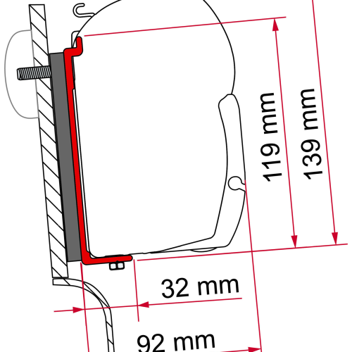 F45 Kit High Roof Adapter Westfalia - Markisenadapter von Fiamma