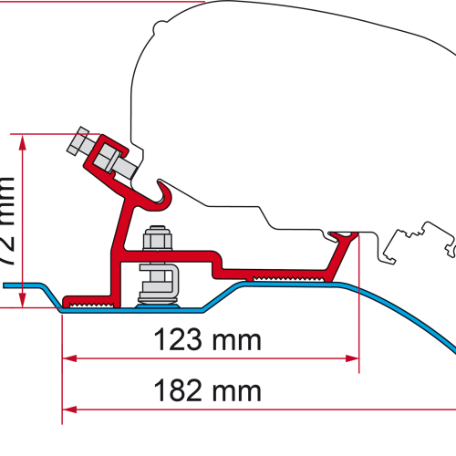 F65/F80 Kit Fiat Ducato - Citroen Jumper - Peugeot Boxer (High Roof Super Long) (ab 06/2006) - Markisenadapter von Fiamma