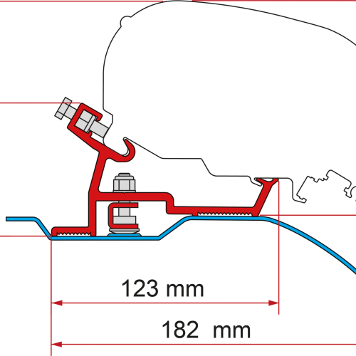 F65/F80 Kit Fiat Ducato - Citroen Jumper - Peugeot Boxer (High Roof) (ab 06/2006) - Markisenadapter von Fiamma