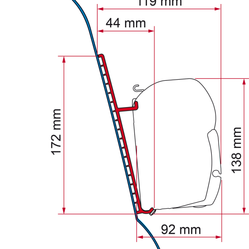 F45 Kit Fiberglasdach - Markisenadapter von Fiamma