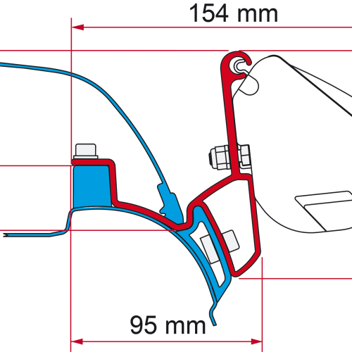 Fiamma F35 Pro Kit VW T5/T6 California - Markisenadapter
