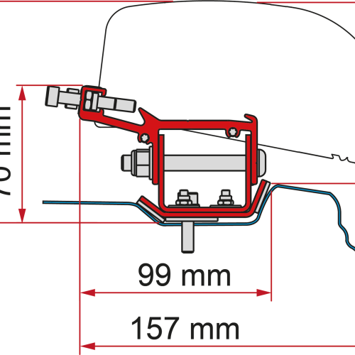 Fiamma Markisenadapter-Kit Renault Trafic L2 - Deep Black - LHD + RHD - Markisenadapter
