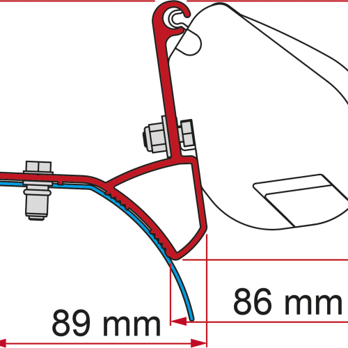 Fiamma Kit Renault Trafic ab 2015 / Opel Vivaro / Fiat Talento / NV300 / Rapido Mirande S - Markisenadapter
