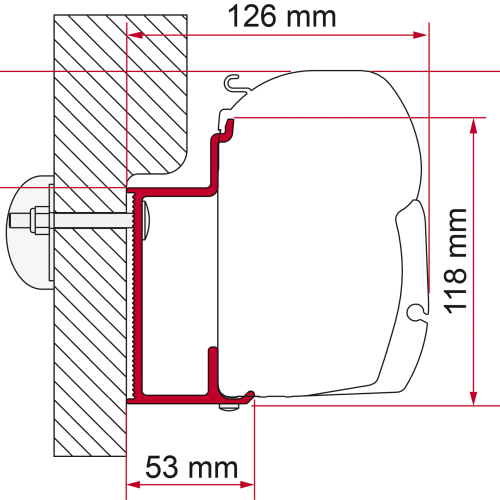 Fiamma Markisenadapter Eura Mobil Karmann Wandmontage - Markisenadapter
