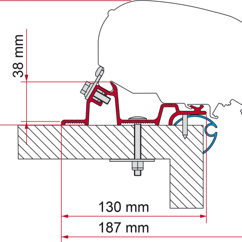 Fiamma Markisenadapter Kit Caravan Standard Dachmontage - Markisenadapter