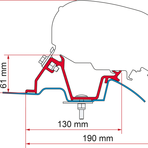 Fiamma Markisenadapter-Kit Mercedes Sprinter/VW Crafter High Roof - RHD - Markisenadapter