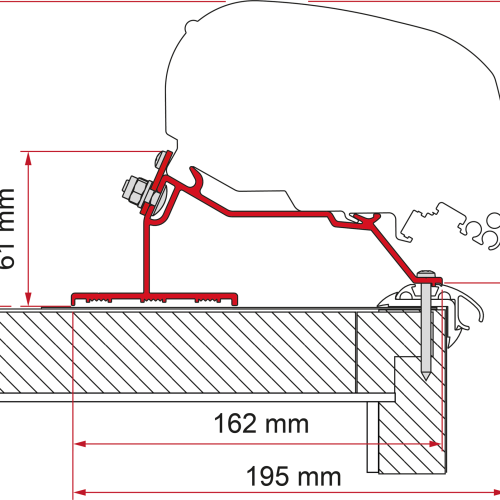 Fiamma Kit Caravan Roof Markisenhalterung - Markisenadapter