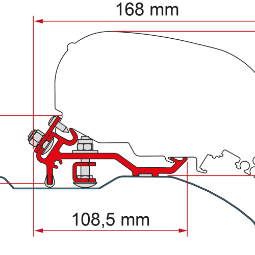 Fiamma Markisenhalterung-Kit Ducato/Jumper/Boxer Low Profile >06 (F80) - Markisenadapter