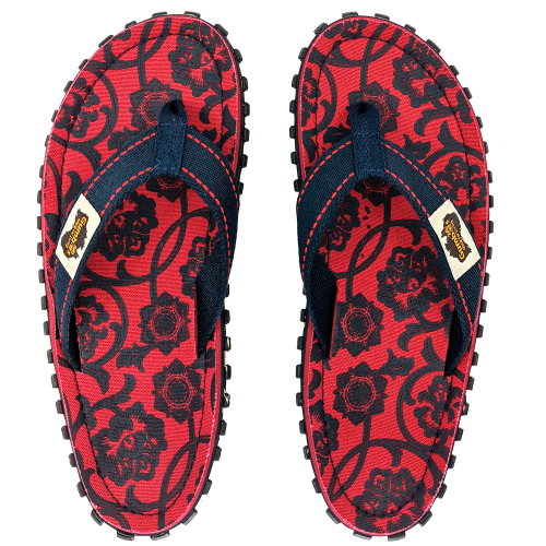 Gumbies Red & Blue Rose Herren Zehentrenner  rot 46 - Herrenschuhe