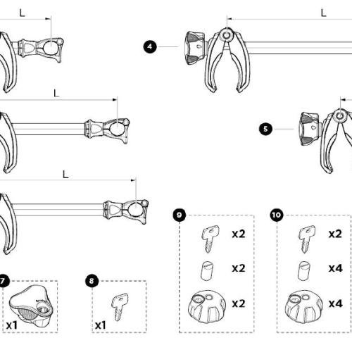 Thule Acu Tight Knebel ohne Schloss für Fahrradträger M8 - Thule Ersatzteilnummer 1500052738 - Ersatzteile Fahrzeug