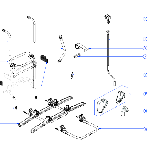 Thule Tragrahmen für Fahrradträger Lift V16 Manual / 12 V – Thule Ersatzteilnummer 1500603105 - Ersatzteile Fahrzeug