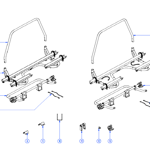 Thule Träger Schienenbügel für Fahrradträger Caravan Superb - Thule Ersatzteilnummer 1500602772 - Ersatzteile Fahrzeug
