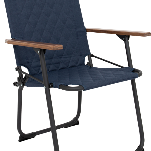 Bo-Camp Jefferson M Industrial Campingstuhl mit Bambus Armlehnen Blau - Klappstühle