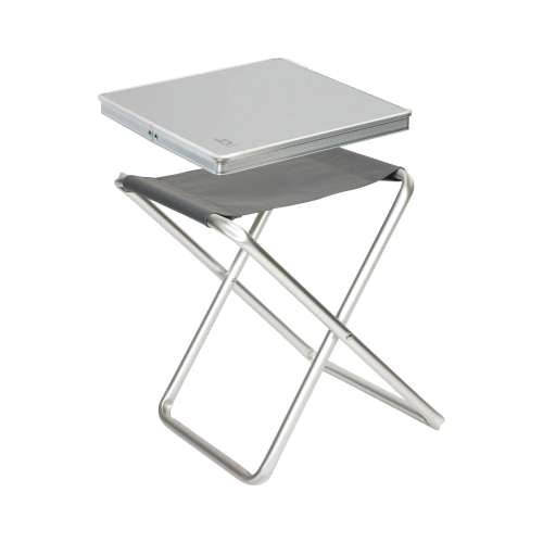Bo-Camp Hocker mit Tischplattenaufsatz Grau - Campinghocker