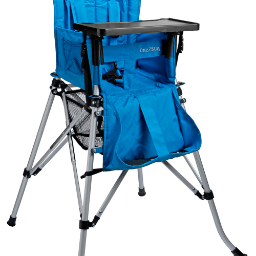 One2Stay Kinderhochstuhl faltbar mit abnehmbaren Esstisch blau - Kinderstühle
