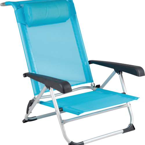 Bo-Camp Strandstuhl Saint-Tropez mit Kopfkissen Blau - Strandstühle