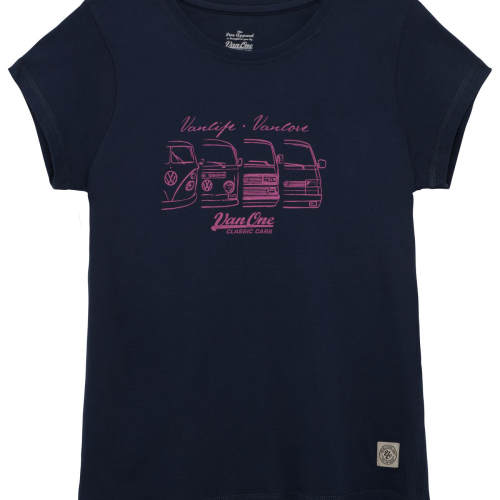 Van One We Are Family Damenshirt blau S - Damenshirts, -blusen & -pullover von Van One Classic Cars