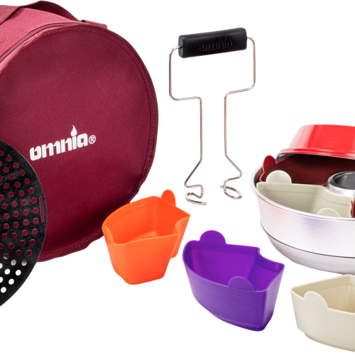 Omnia Campingbackofen KIT 2 mit Backblech / Tasche / Silikonformen / Tragegriff - Kochgeschirr-Zubehör