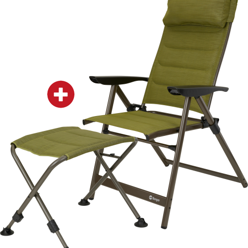 Berger Slimline Klappstuhl mit Beinauflage im Set olive - Klappstühle