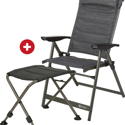 Berger Slimline Klappstuhl mit Beinauflage im Set anthrazit - Klappstühle