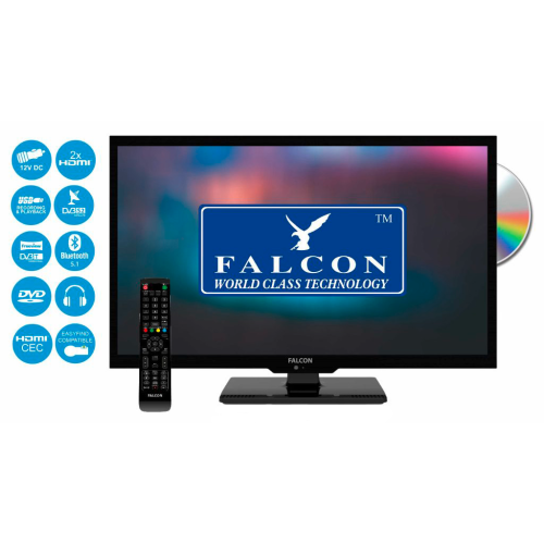 Falcon EasyFind Camping Travel LED-Fernseher 19 Zoll inkl. Bluetooth 5.1 - Fernseher