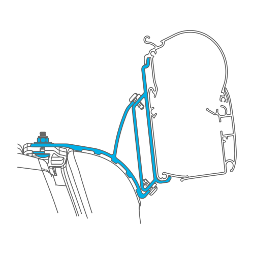 Dometic Wandmarkisenadapter PerfectWall Adapter 040 für VW T5/T6 Multivan C-Rail - Markisenadapter